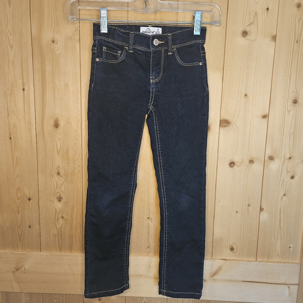 Jordache Girls Size 6 Slim Adjustable Waist Dark Blue Skinny Jeans